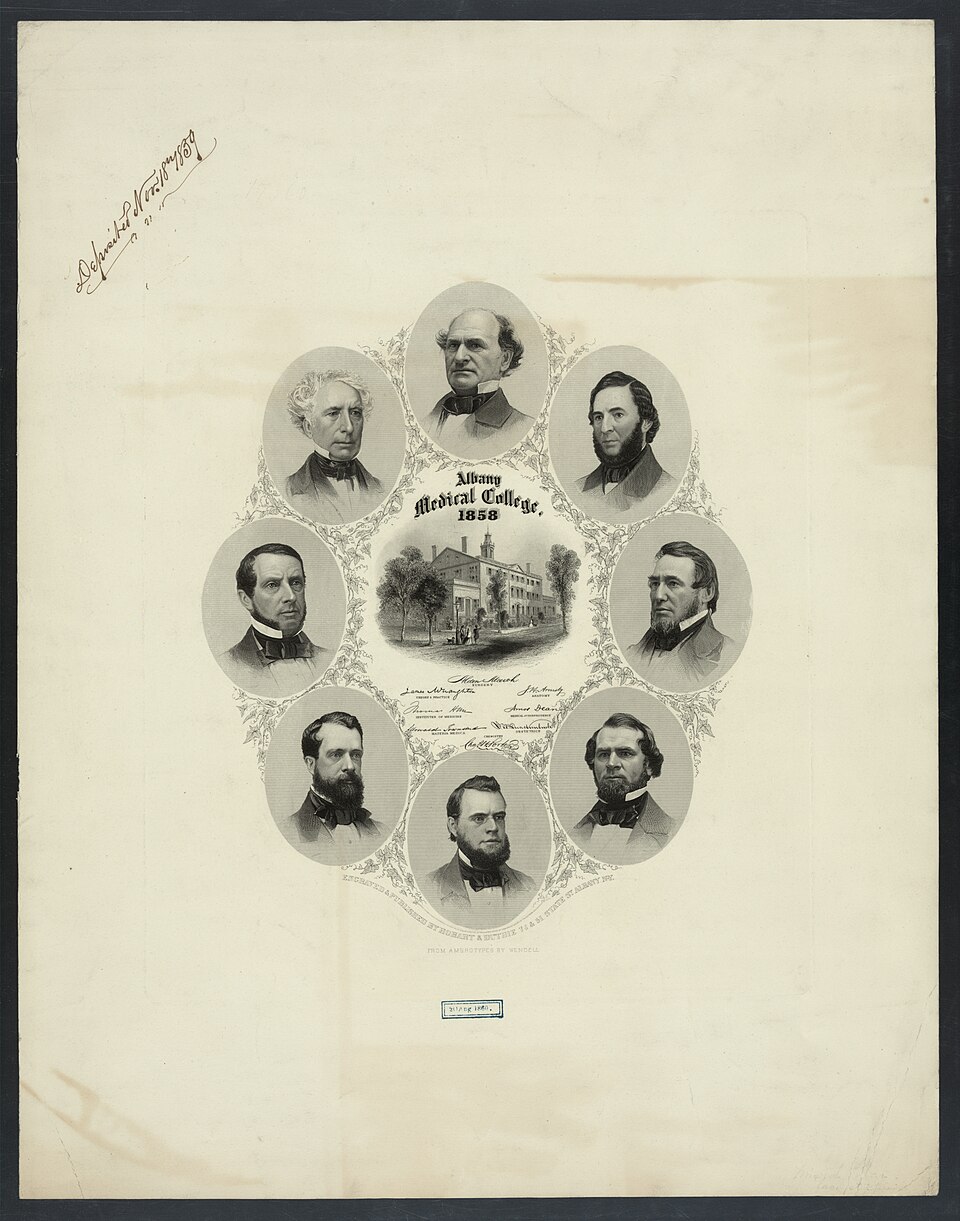 Albany Medical College and its faculty in 1858